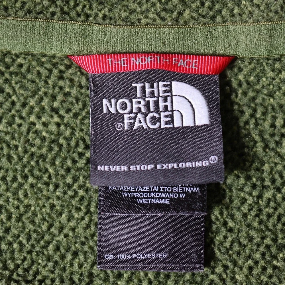 The North Face Sweater Mens Large‎ Green 1/4 Zip Pullover Mock Neck Fleece